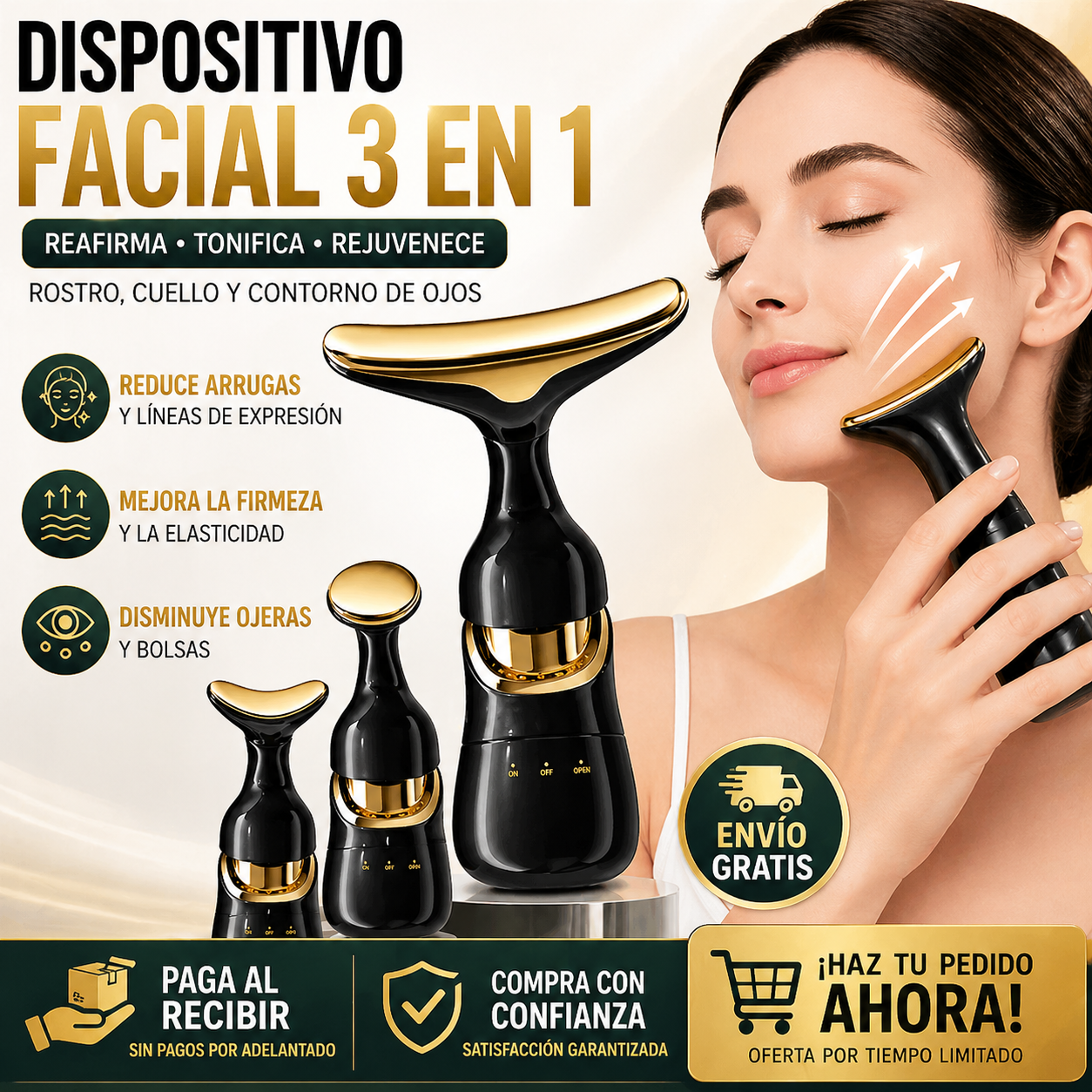 Adiós a las arrugas! El dispositivo facial 3 en 1 que transforma tu piel